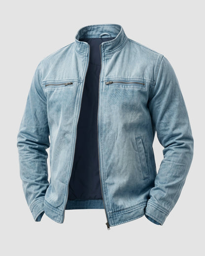 KZZ Men's Retro Loose Long-Sleeved Jacket Casual Work Jacket