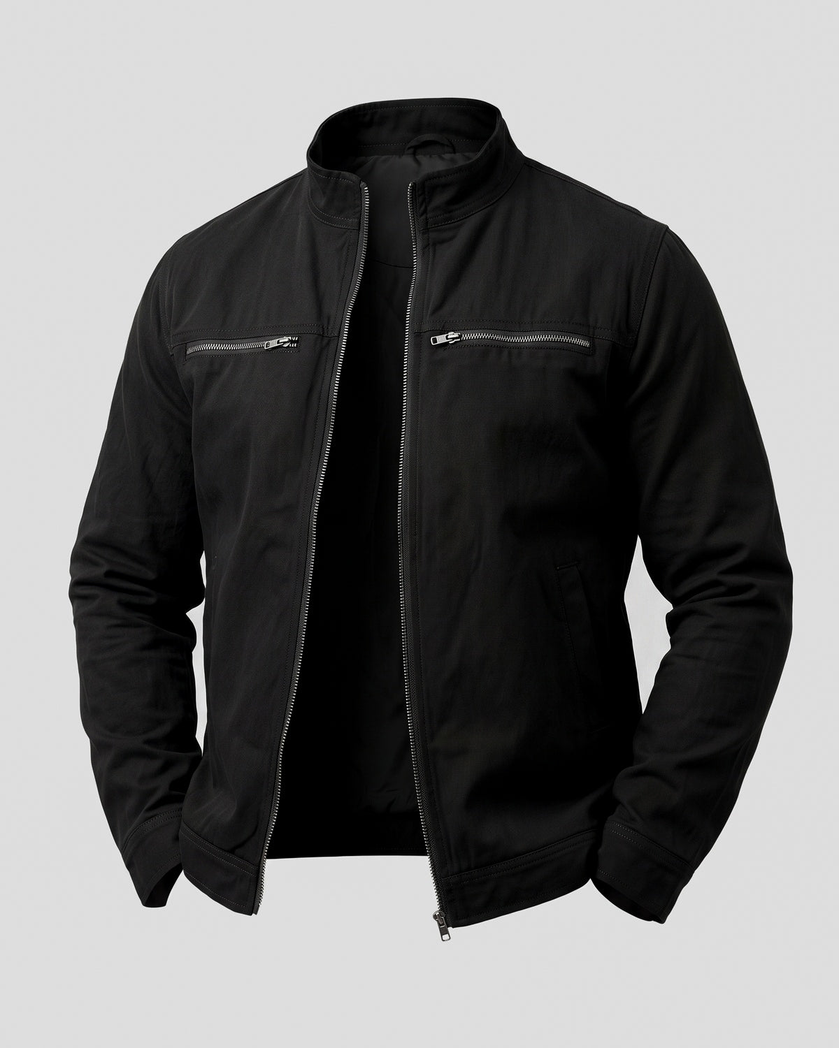 KZZ Men's Retro Loose Long-Sleeved Jacket Casual Work Jacket