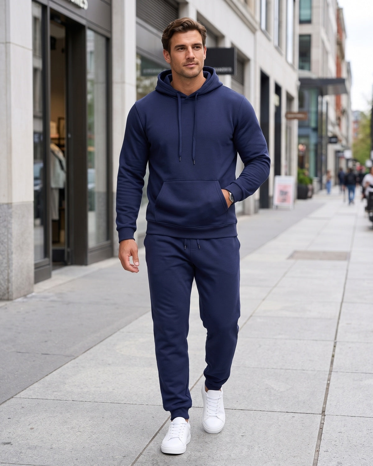 KZZ Men's Hoodie and Drawstring Sweatpants Set