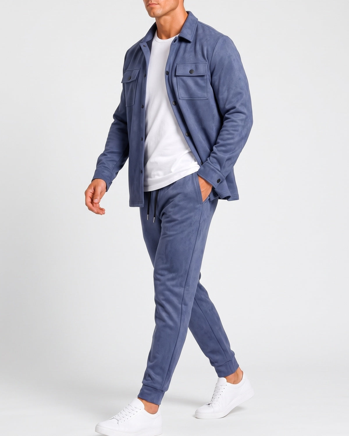 KZZ Men's faux suede work jacket set