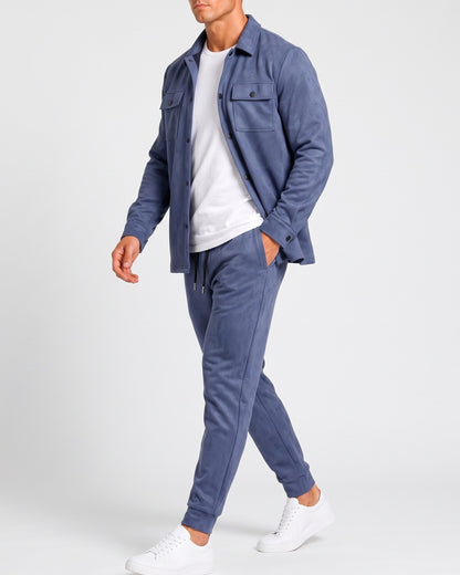 KZZ Men's faux suede work jacket set