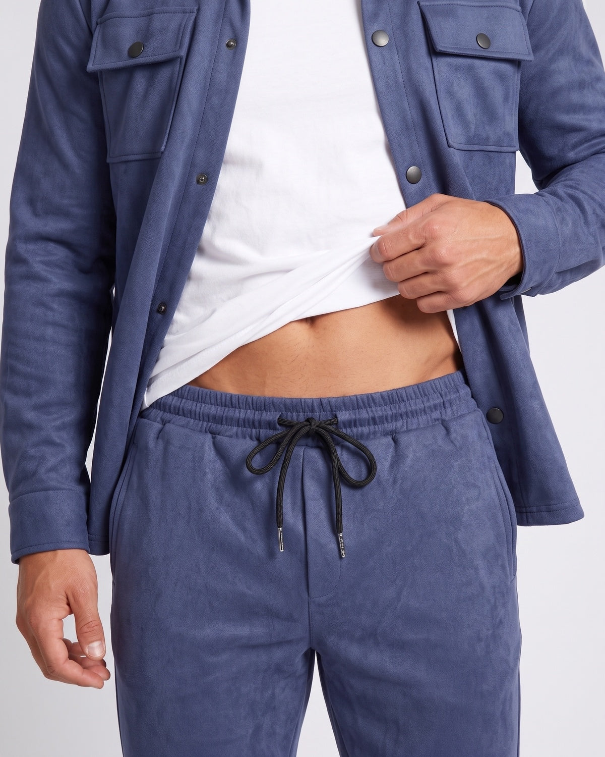 KZZ Men's faux suede work jacket set