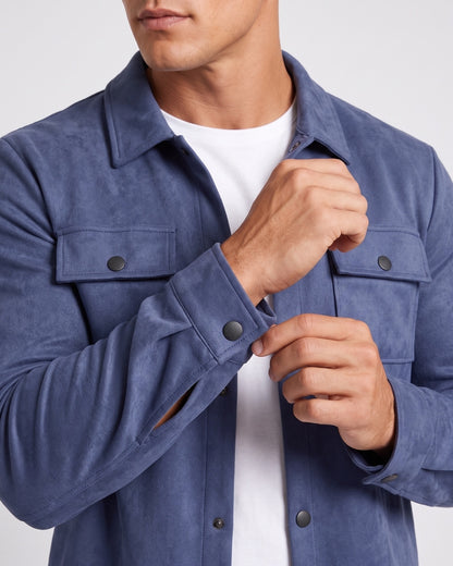 KZZ Men's faux suede work jacket set