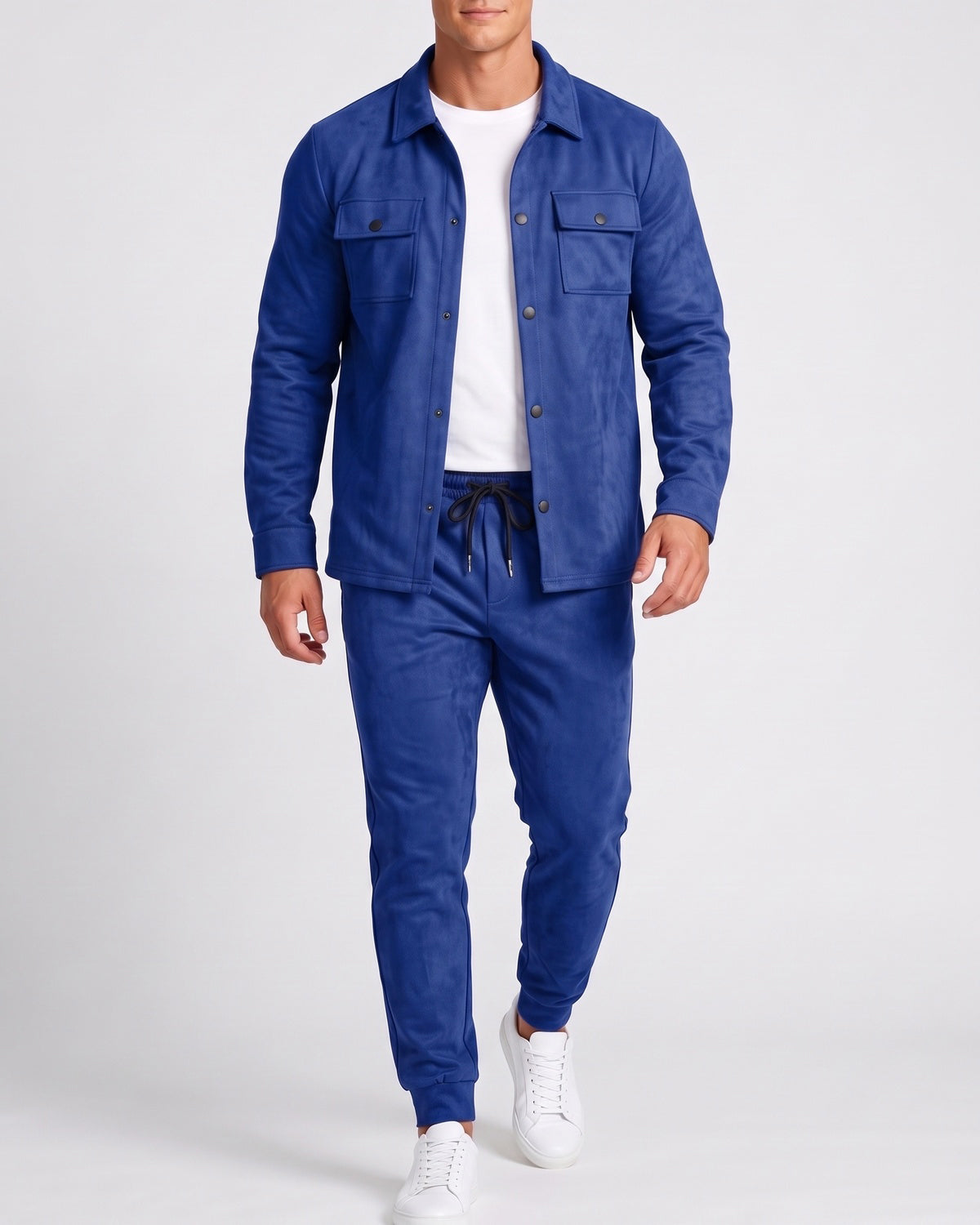 KZZ Men's faux suede work jacket set