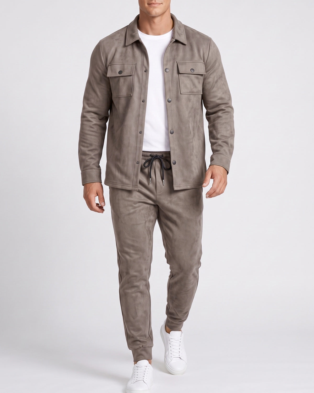 KZZ Men's faux suede work jacket set