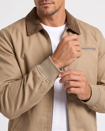 KZZ Vintage-Style Workwear Zip-Up Jacket