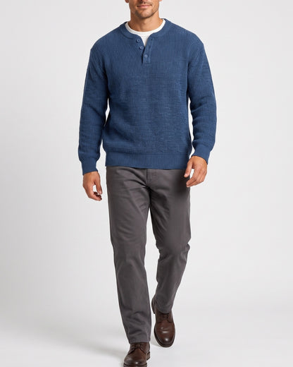 KZZ Men’s faux-layered Henley-neck top