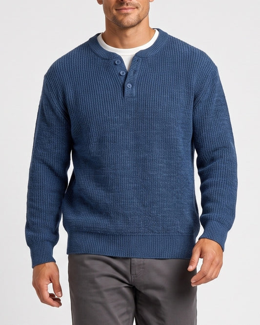 KZZ Men’s faux-layered Henley-neck top