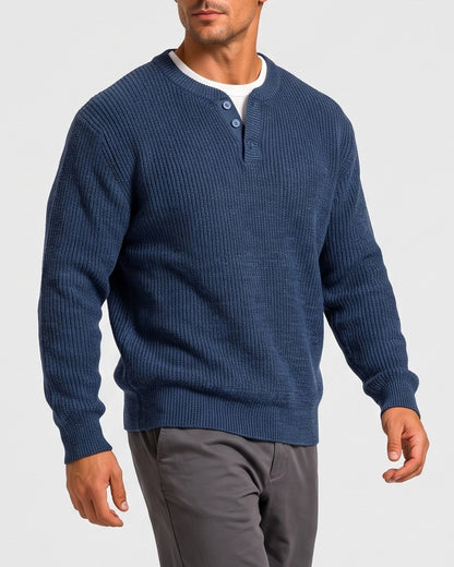 KZZ Men’s faux-layered Henley-neck top