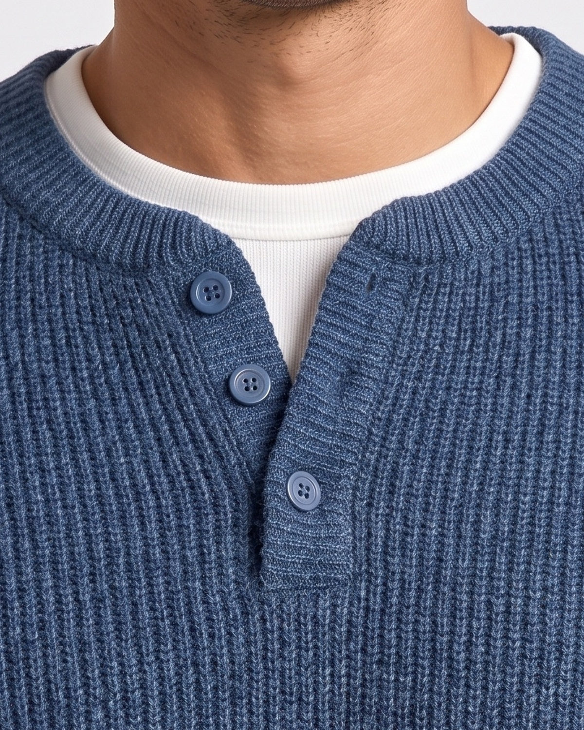 KZZ Men’s faux-layered Henley-neck top