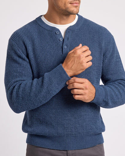 KZZ Men’s faux-layered Henley-neck top