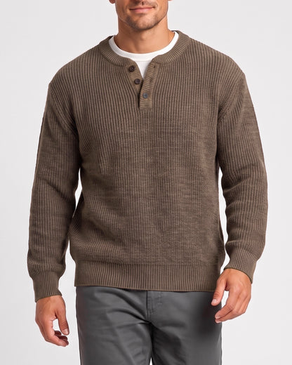 KZZ Men’s faux-layered Henley-neck top