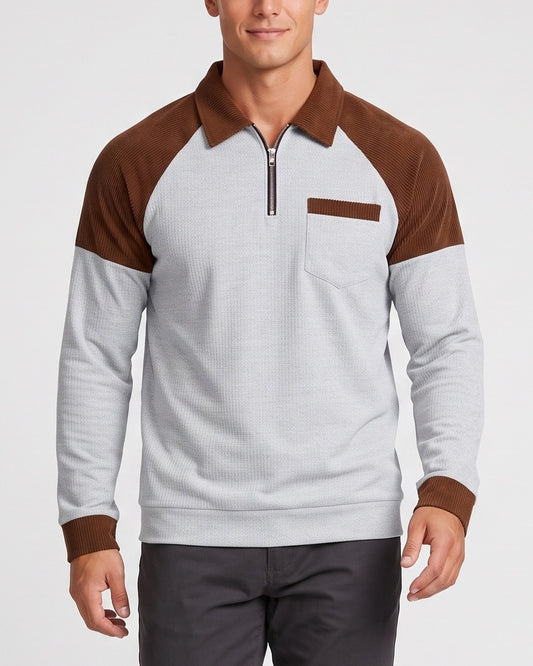 KZZ Men's Autumn New Slim Fit Polo Shirt