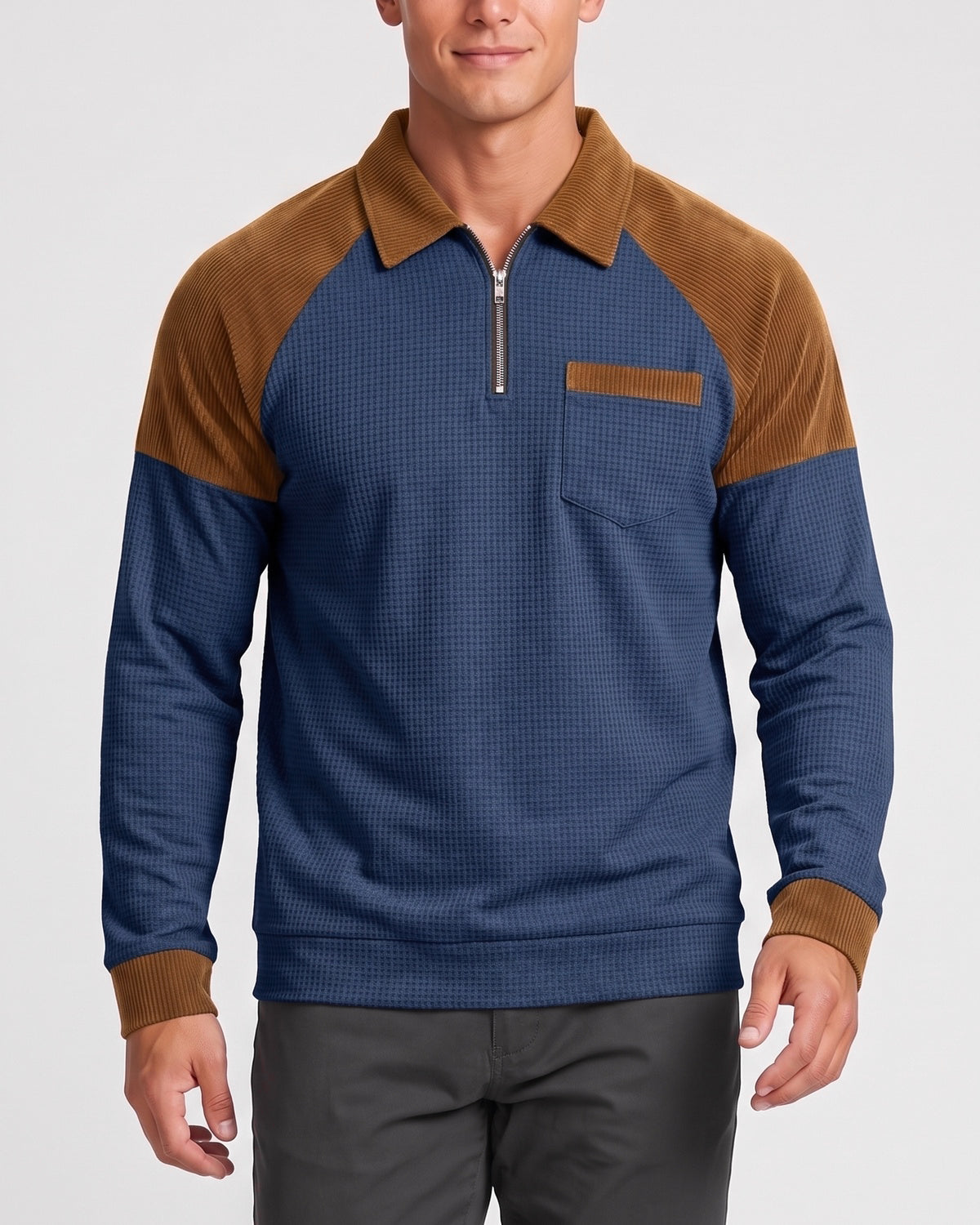 KZZ Men's Autumn New Slim Fit Polo Shirt
