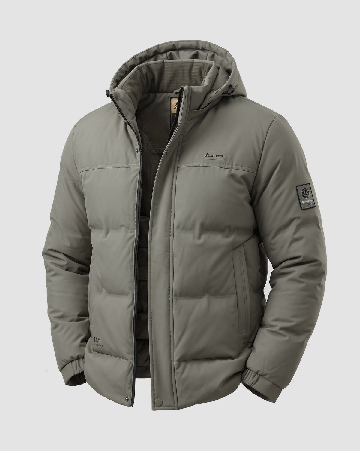 KZZ Men's Casual Solid Color Short Hooded Jacket