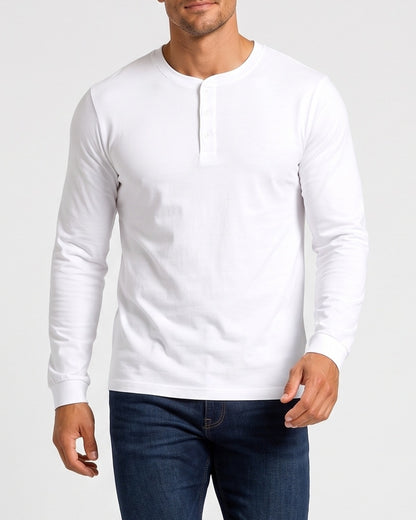KZZ Men's casual layered top with multiple buttons on the front