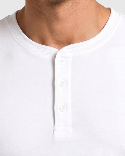 KZZ Men's casual layered top with multiple buttons on the front