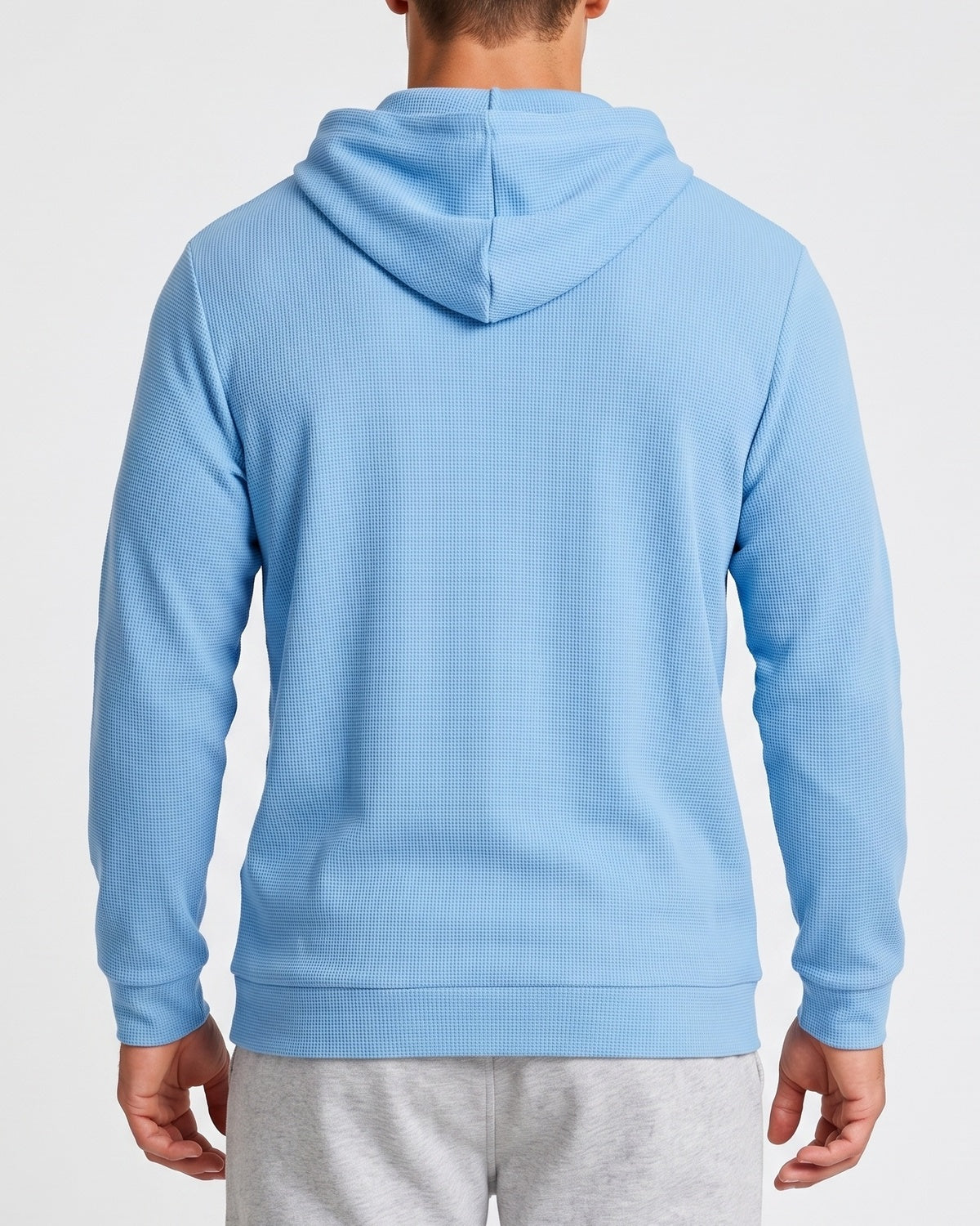 KZZ Men's waffle knit half-zip hoodie