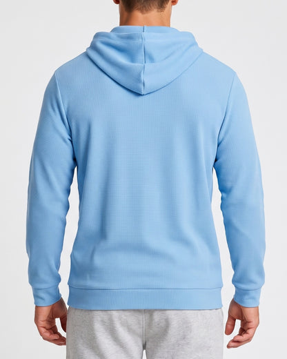 KZZ Men's waffle knit half-zip hoodie