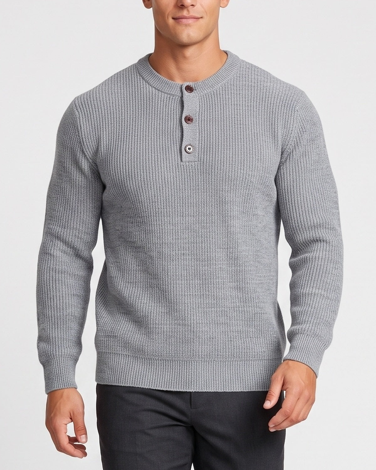 KZZ Men's base layer sweater crew neck knit sweater
