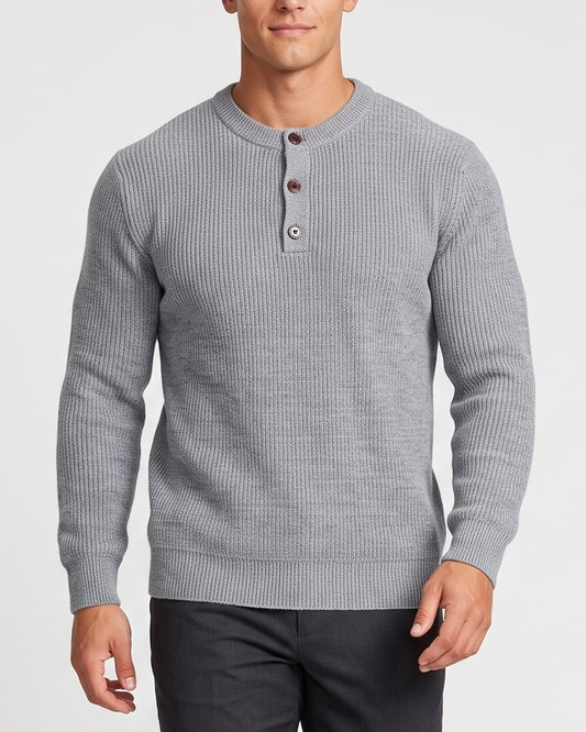 KZZ Men's base layer sweater crew neck knit sweater
