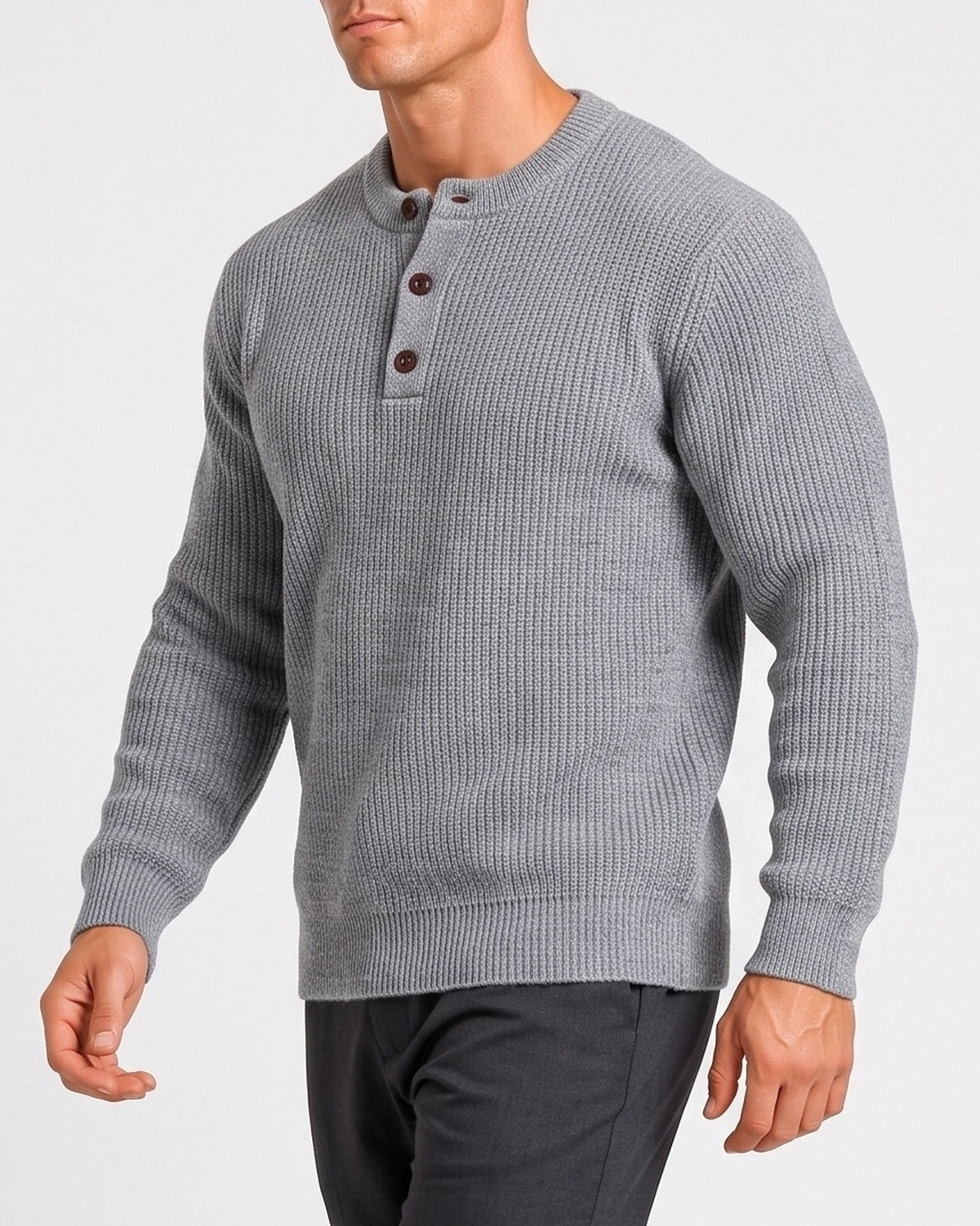 KZZ Men's base layer sweater crew neck knit sweater