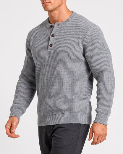 KZZ Men's base layer sweater crew neck knit sweater