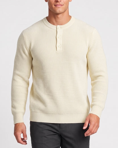 KZZ Men's base layer sweater crew neck knit sweater