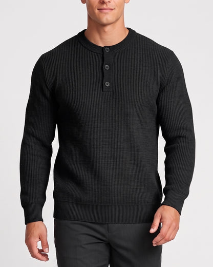 KZZ Men's base layer sweater crew neck knit sweater