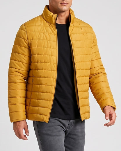 KZZ Men's Casual Thick Jacket, Stand Collar Jacket