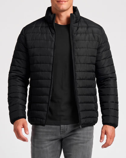 KZZ Men's Casual Thick Jacket, Stand Collar Jacket
