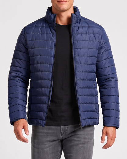 KZZ Men's Casual Thick Jacket, Stand Collar Jacket