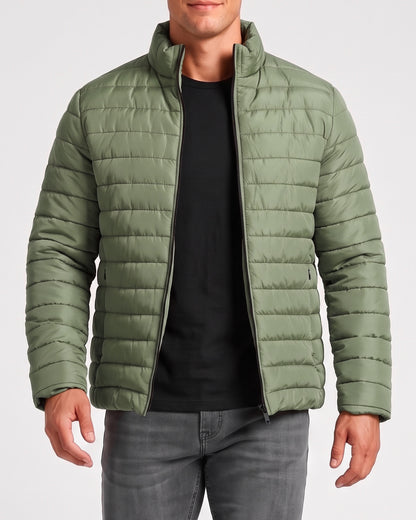 KZZ Men's Casual Thick Jacket, Stand Collar Jacket