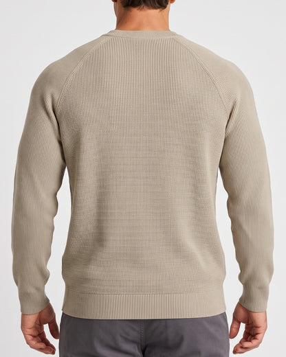 KZZ  Men's stretch knit crew neck sweater slim-fit long-sleeved pullover