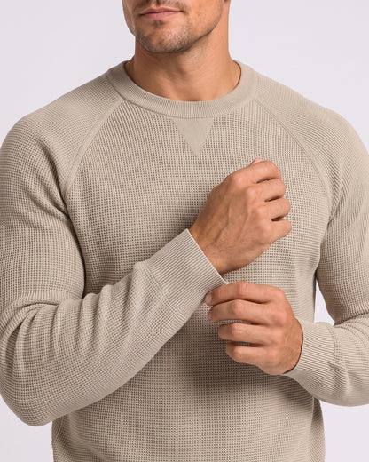 KZZ  Men's stretch knit crew neck sweater slim-fit long-sleeved pullover
