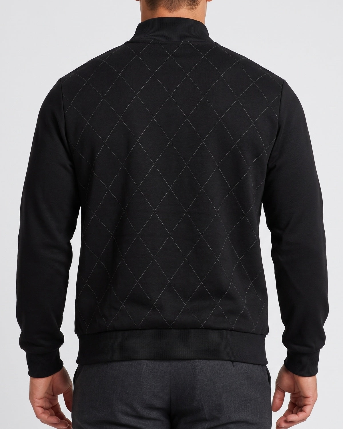 KZZ Men's half-zip lapel jacket, casual sportswear