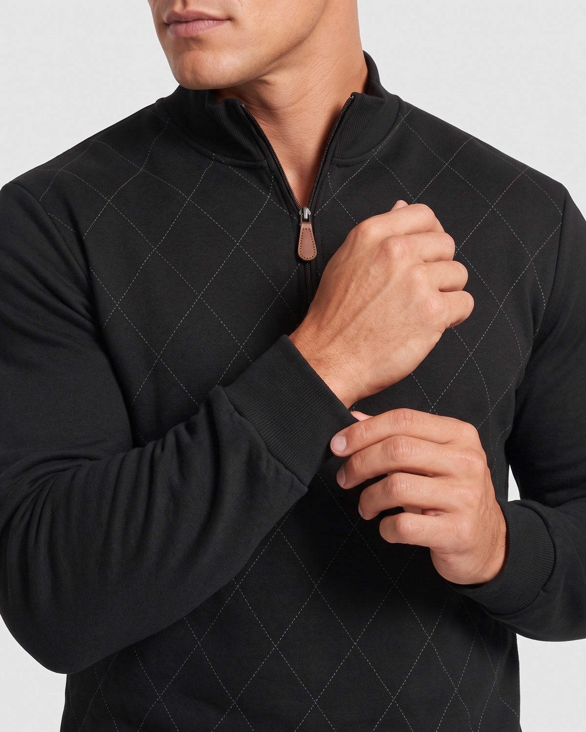 KZZ Men's half-zip lapel jacket, casual sportswear