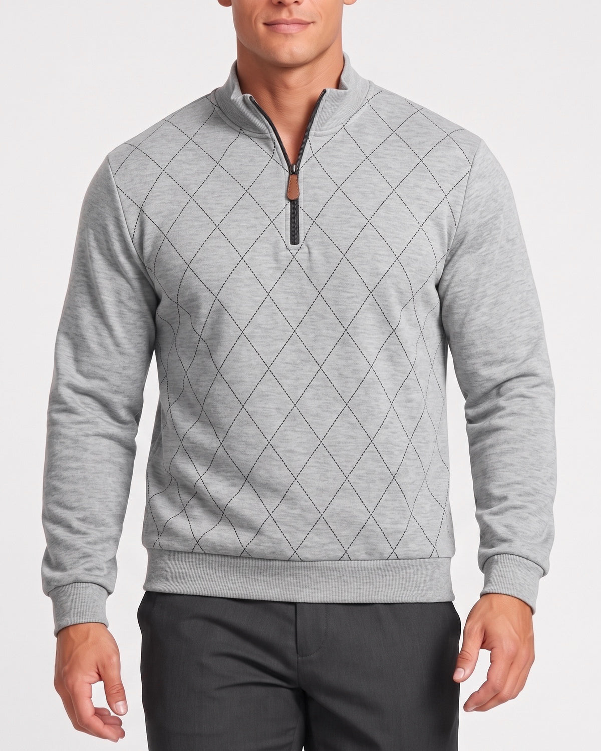 KZZ Men's half-zip lapel jacket, casual sportswear