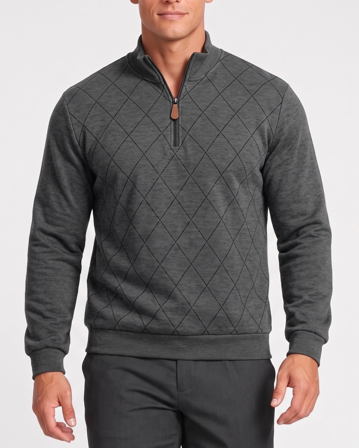 KZZ Men's half-zip lapel jacket, casual sportswear