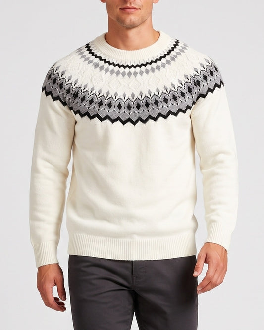 KZZ Men's Crew Neck Long Sleeve Pullover Sweater