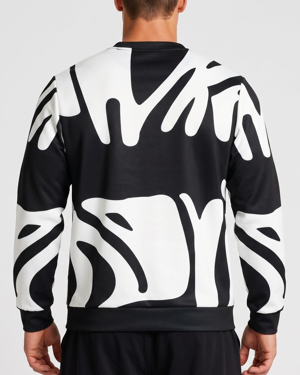 KZZ Men's 3D Printed Crew Neck Long Sleeve Sweatshirt