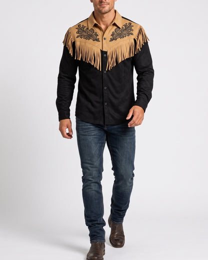 KZZ Men's Slim Fit Retro Tassel Lightweight Jacket