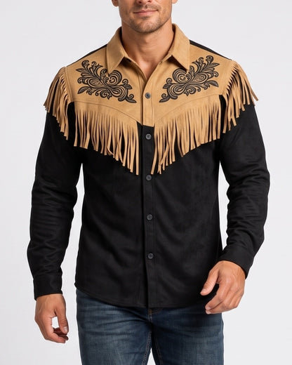 KZZ Men's Slim Fit Retro Tassel Lightweight Jacket