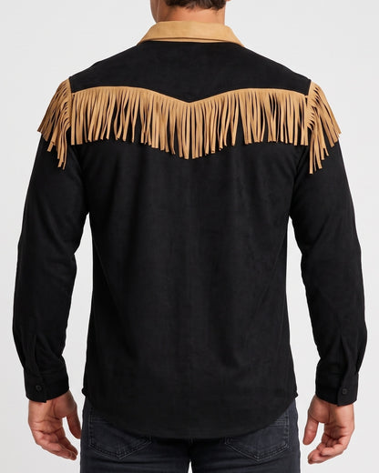 KZZ Men's Slim Fit Retro Tassel Lightweight Jacket