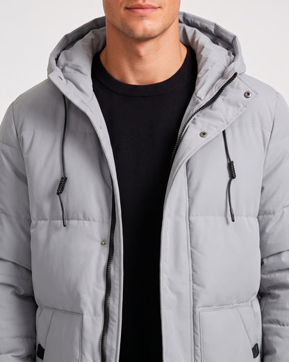 KZZ New men's mid-length  hooded jacket