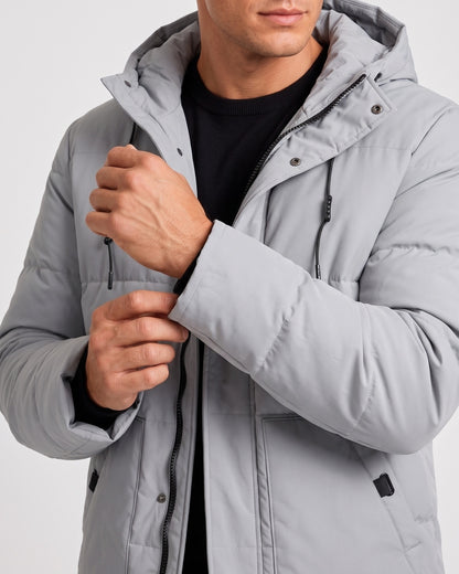 KZZ New men's mid-length  hooded jacket