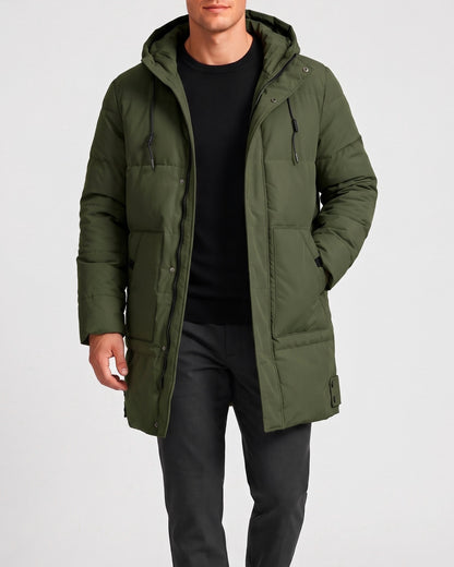 KZZ New men's mid-length  hooded jacket