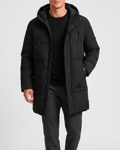 KZZ New men's mid-length  hooded jacket
