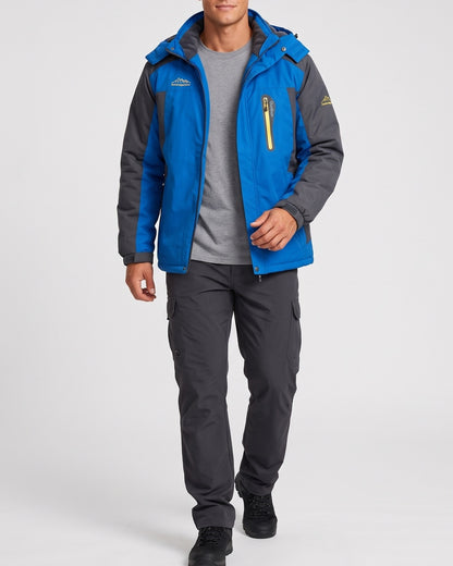 KZZ Winter outdoor fleece-lined windproof and warm cotton-padded jacket
