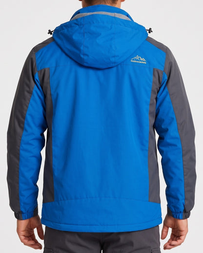 KZZ Winter outdoor fleece-lined windproof and warm cotton-padded jacket
